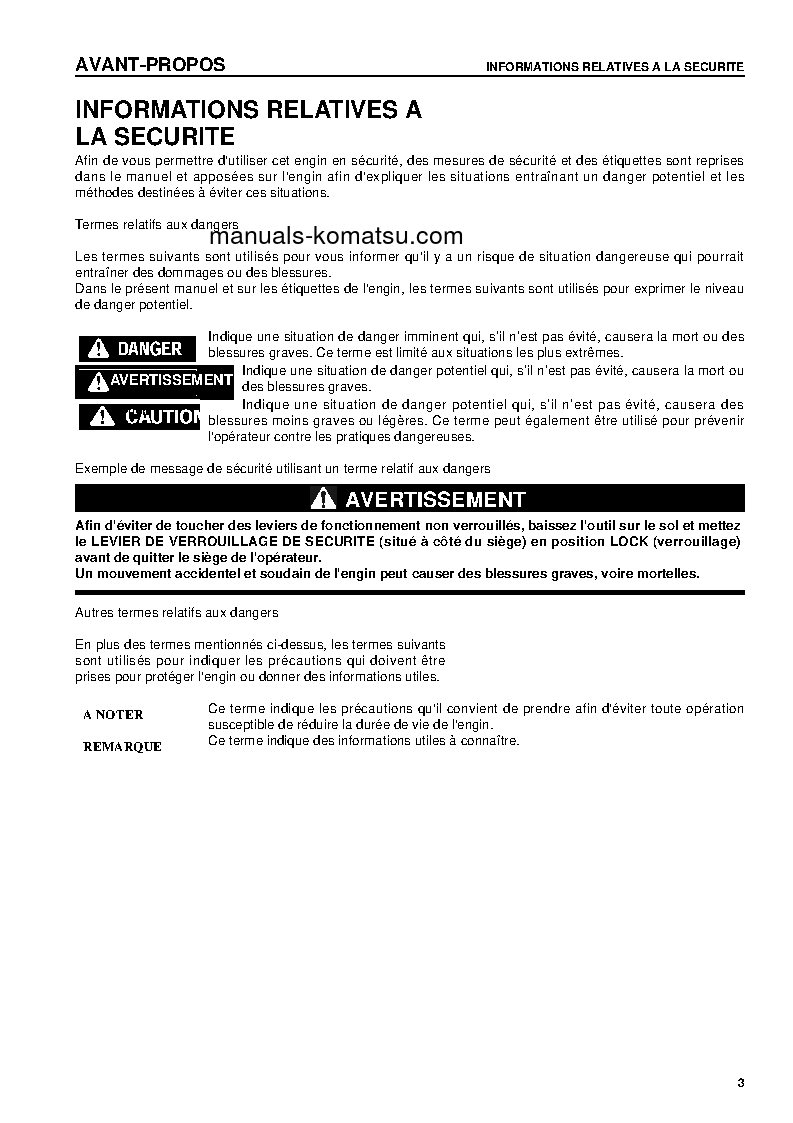 Protected: HD405-6(JPN) S/N 2029-UP Operation manual (French)