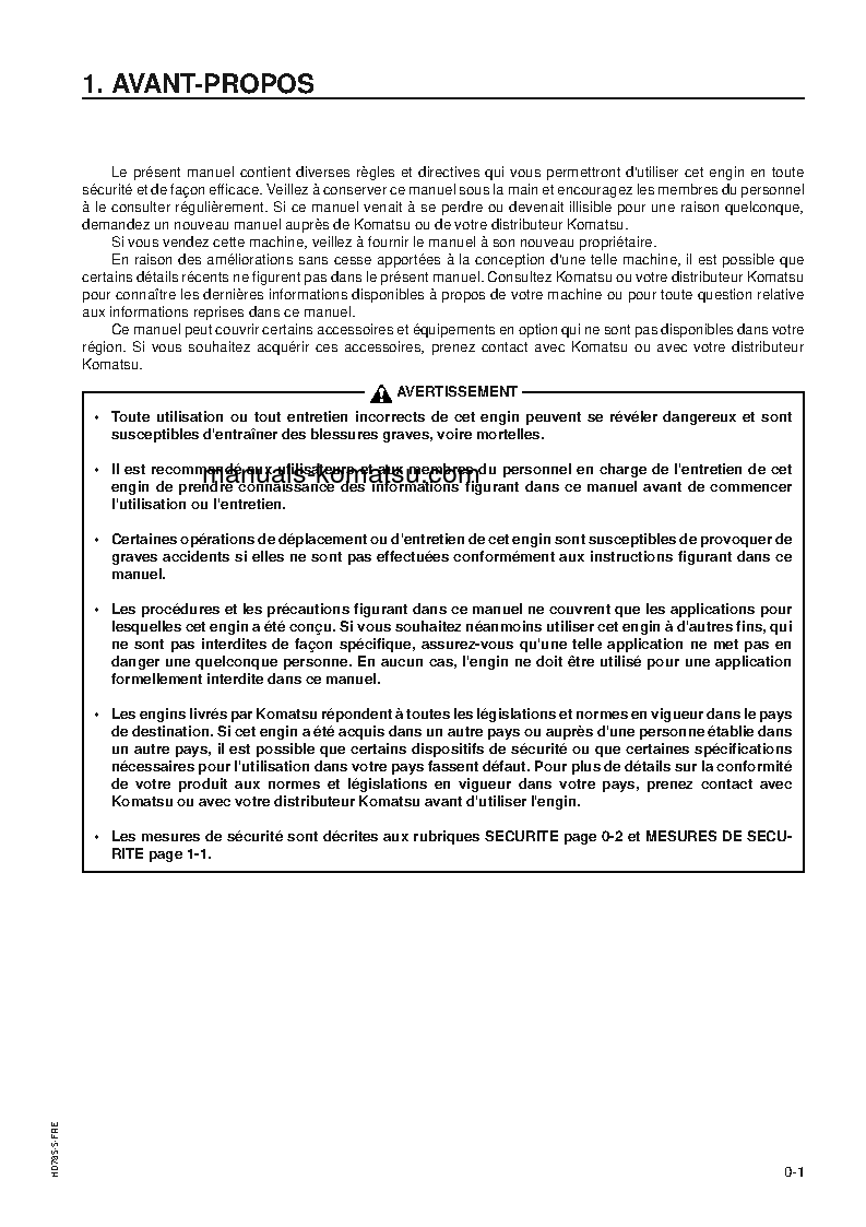 Protected: HD785-5(JPN) S/N 4084-UP Operation manual (French)