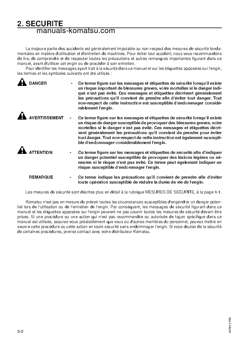 Protected: HD785-5(JPN) S/N 4084-UP Operation manual (French)