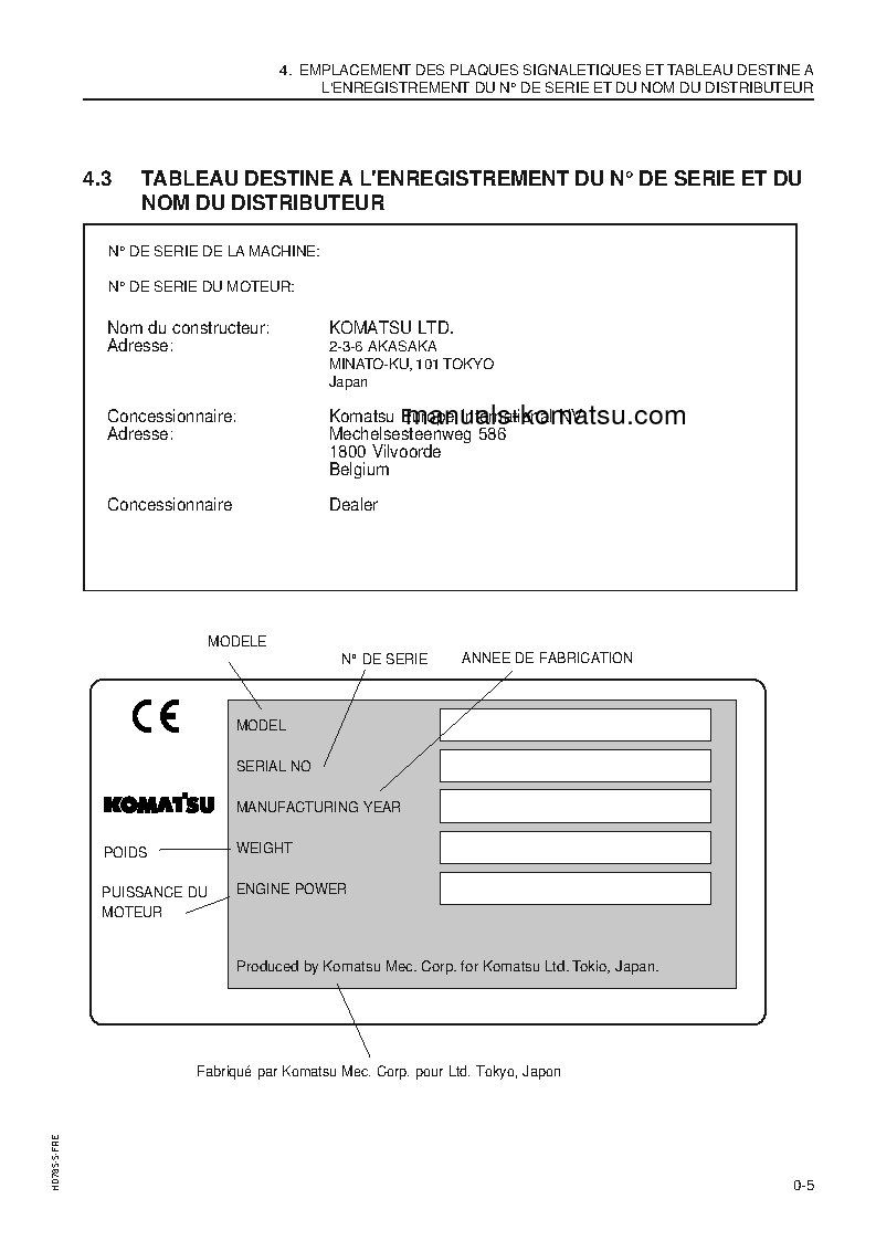 Protected: HD785-5(JPN) S/N 4084-UP Operation manual (French)