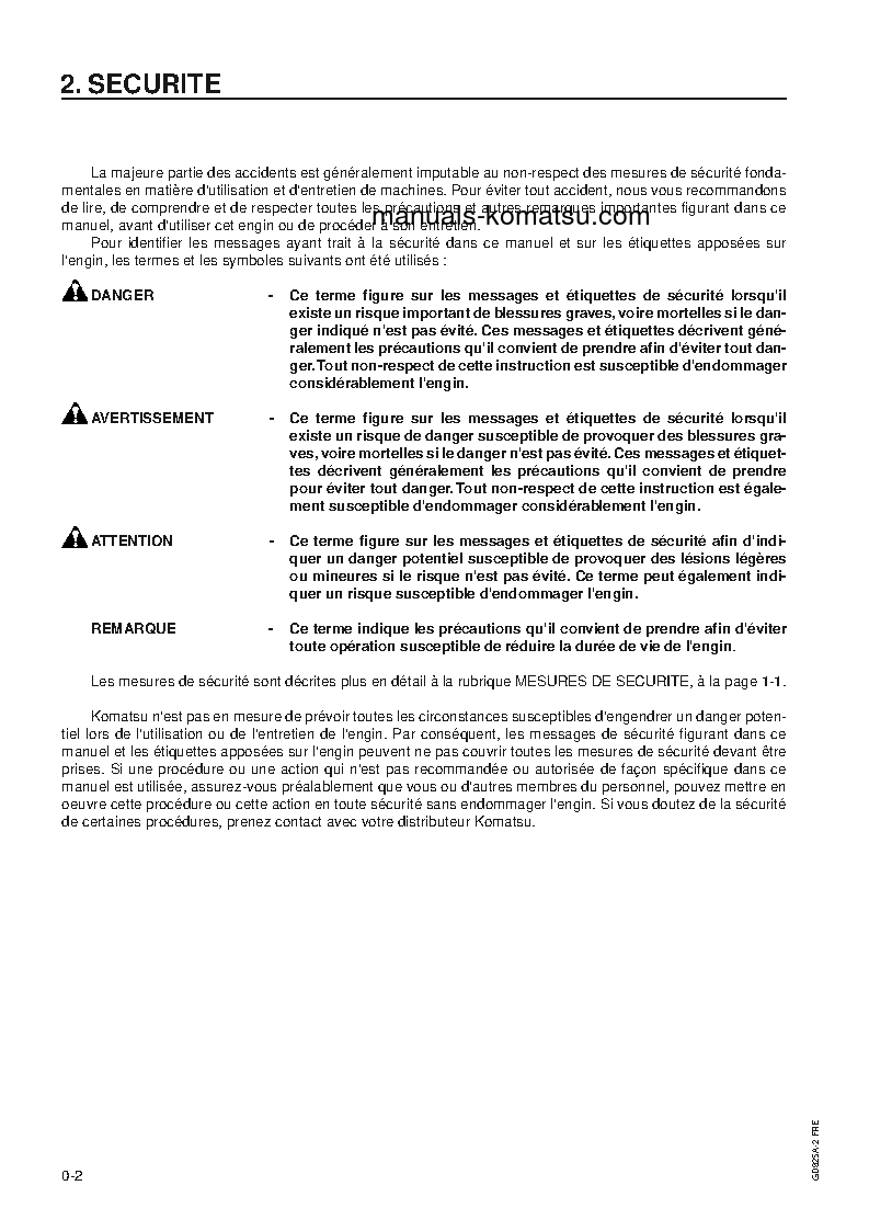 Protected: GD825A-2(USA) S/N 12051-UP Operation manual (French)