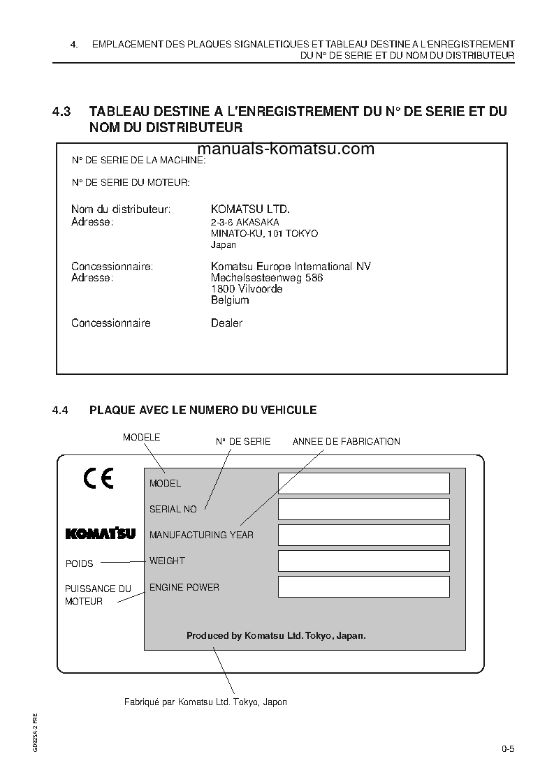 Protected: GD825A-2(USA) S/N 12051-UP Operation manual (French)