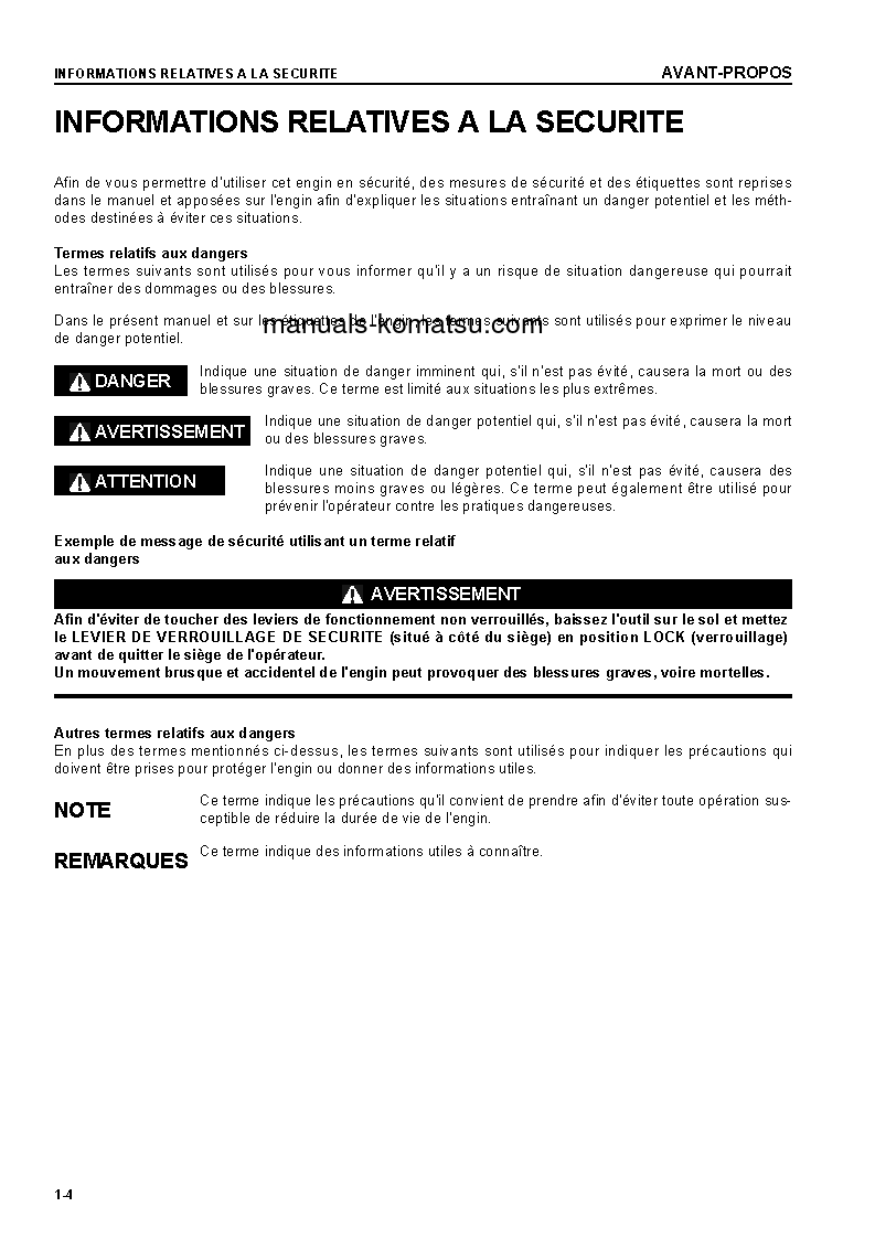 Protected: D155AX-5(JPN) S/N 75001-UP Operation manual (French)