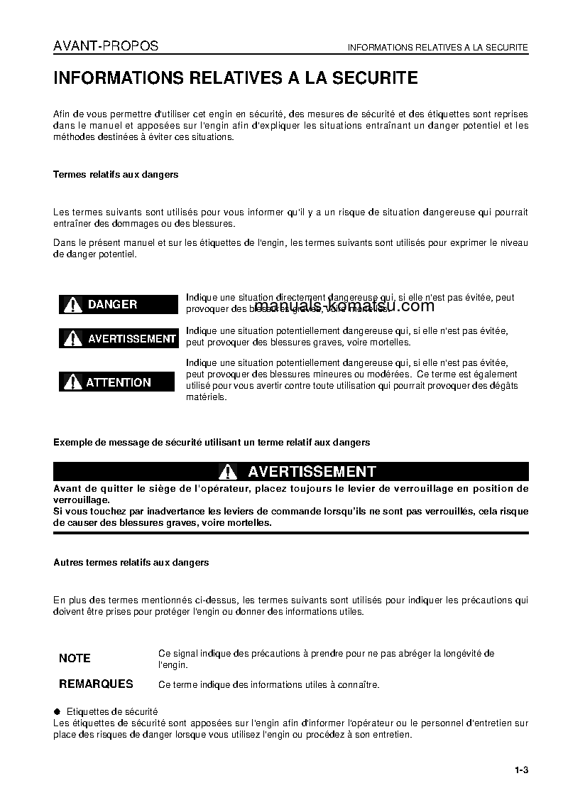 Protected: D275AX-5(JPN) S/N 20164-UP Operation manual (French)