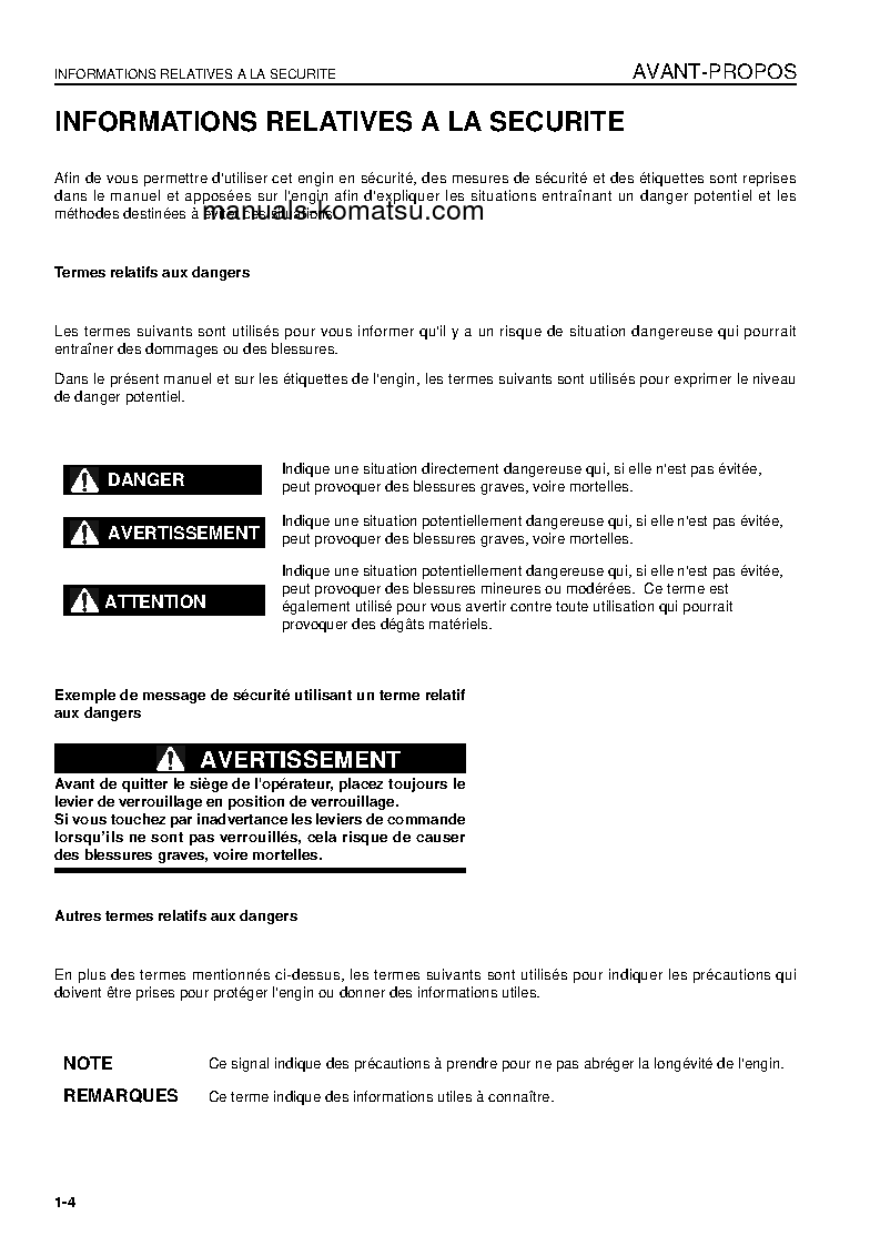 Protected: D155AX-5(JPN) S/N 76243-UP Operation manual (French)