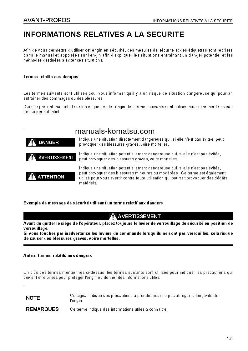 Protected: WD600-3(JPN) S/N 50001-UP Operation manual (French)