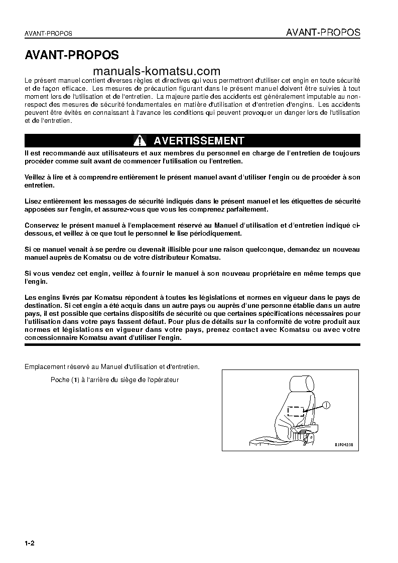 Protected: WA600-6(JPN) S/N 60001-60360 Operation manual (French)