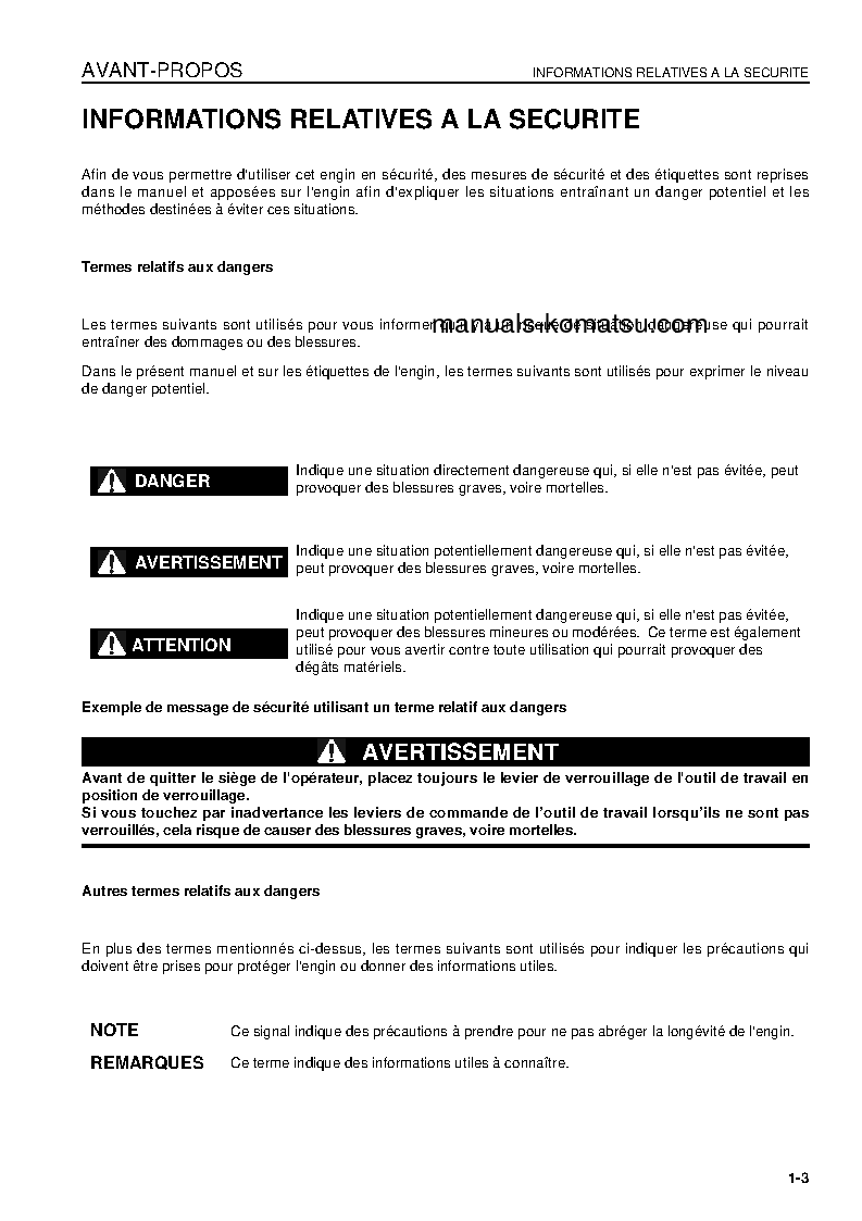 Protected: WA600-6(JPN) S/N 60001-60360 Operation manual (French)