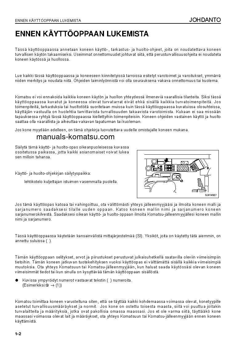 Protected: PC2000-8(JPN) S/N 20223-UP Operation manual (Finnish)