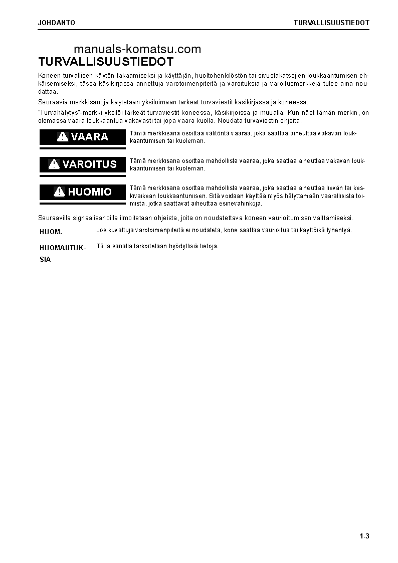 Protected: HM300-5(JPN) S/N 10001-UP Operation manual (Finnish)