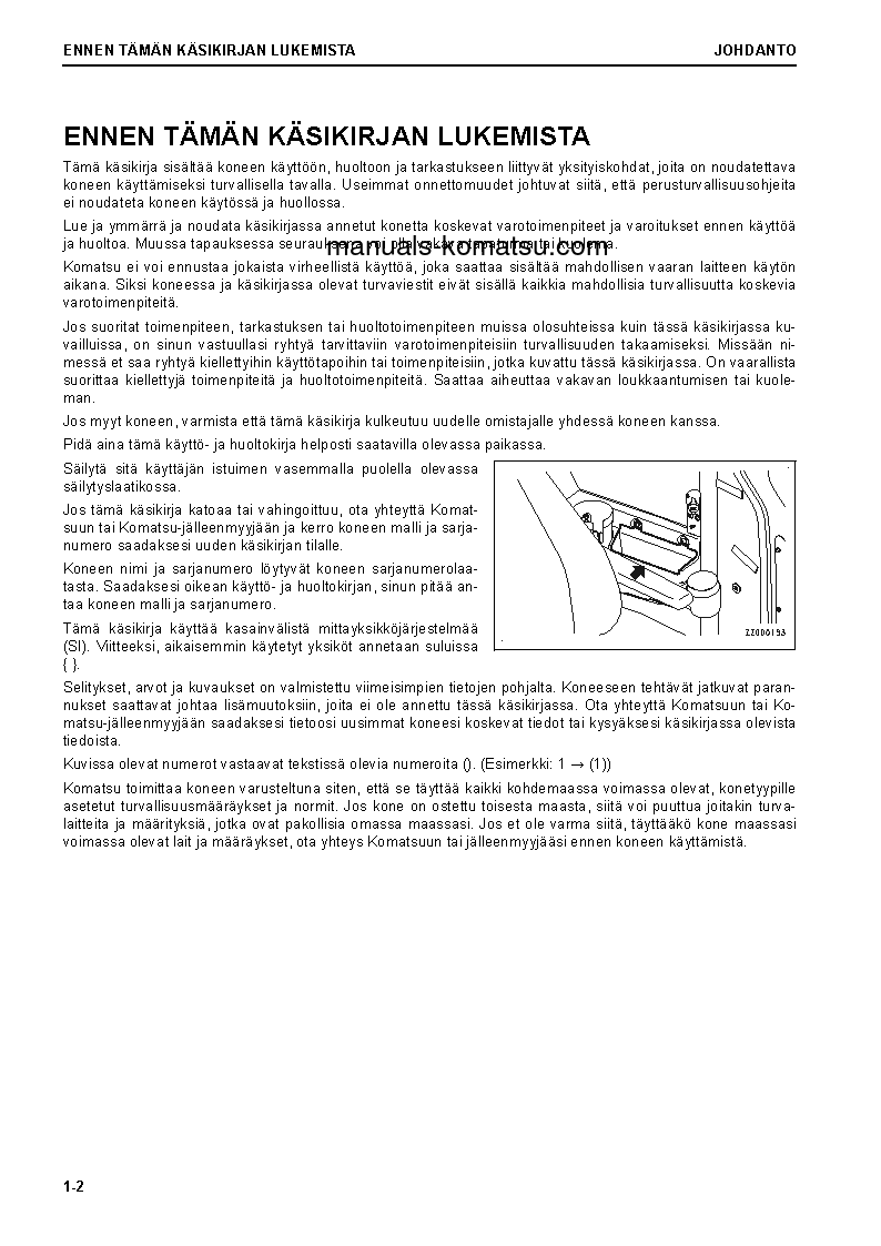 Protected: PC78US-10(JPN) S/N 30288-UP Operation manual (Finnish)