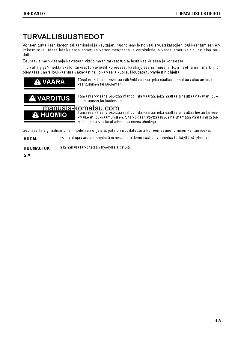 Protected: PC78US-10(JPN) S/N 30288-UP Operation manual (Finnish)