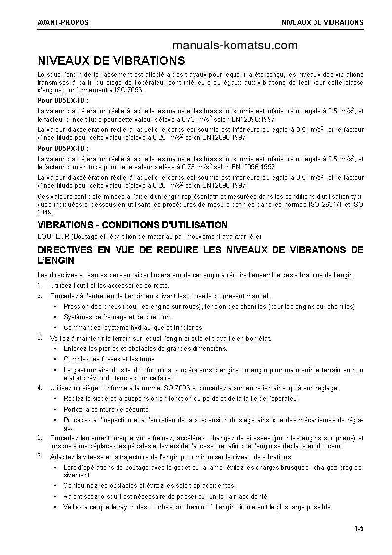 Protected: D85EX-18(JPN) S/N 22001-UP Operation manual (French)