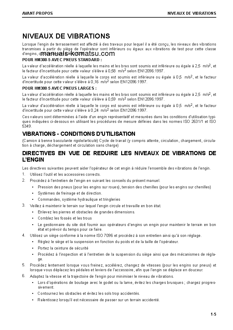 Protected: HM300-5(JPN) S/N 10001-UP Operation manual (French)