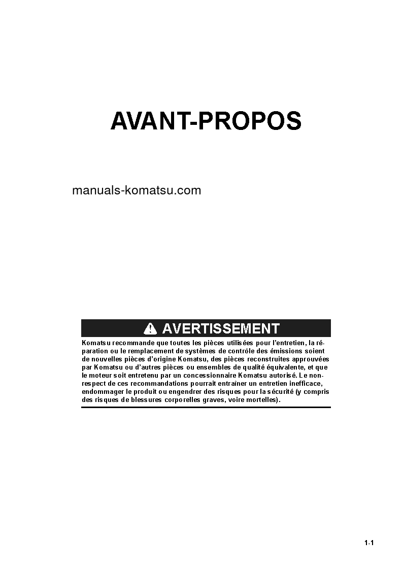 Protected: HM400-5(JPN) S/N 10001-UP Operation manual (French)