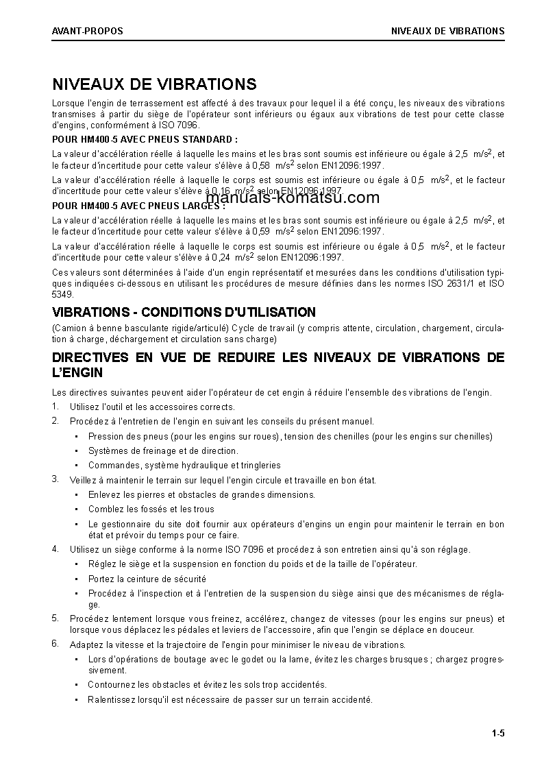 Protected: HM400-5(JPN) S/N 10001-UP Operation manual (French)