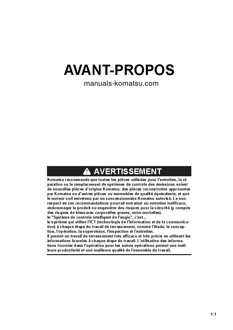 Protected: D65EXI-18(JPN) S/N 90023-UP Operation manual (French)