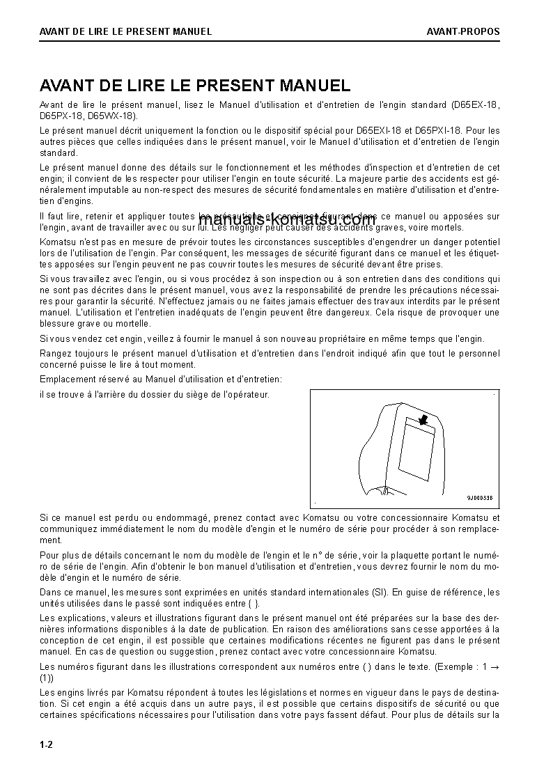 Protected: D65EXI-18(JPN) S/N 90023-UP Operation manual (French)