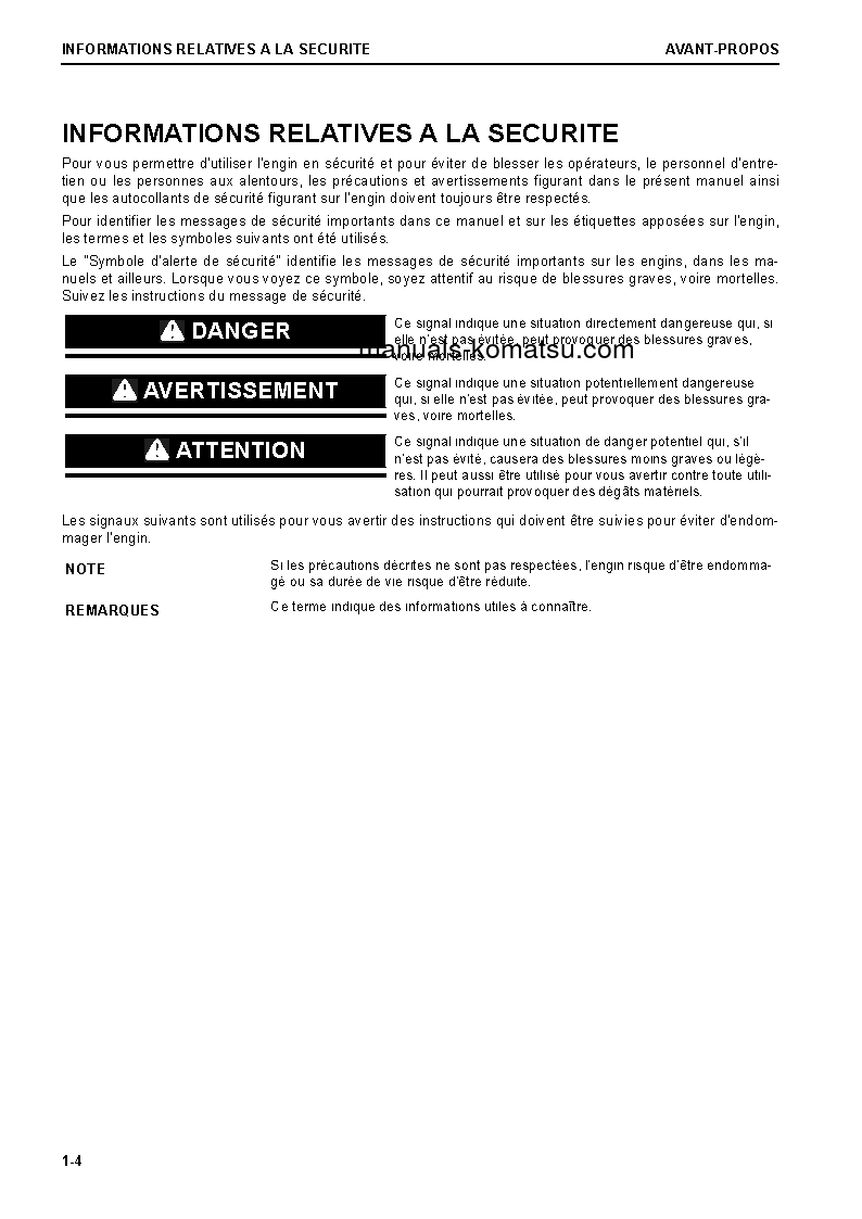 Protected: D65EXI-18(JPN) S/N 90023-UP Operation manual (French)