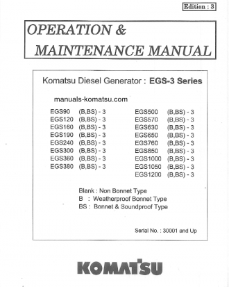 EGS650-3(SGP) S/N 30001-UP Operation manual (English)