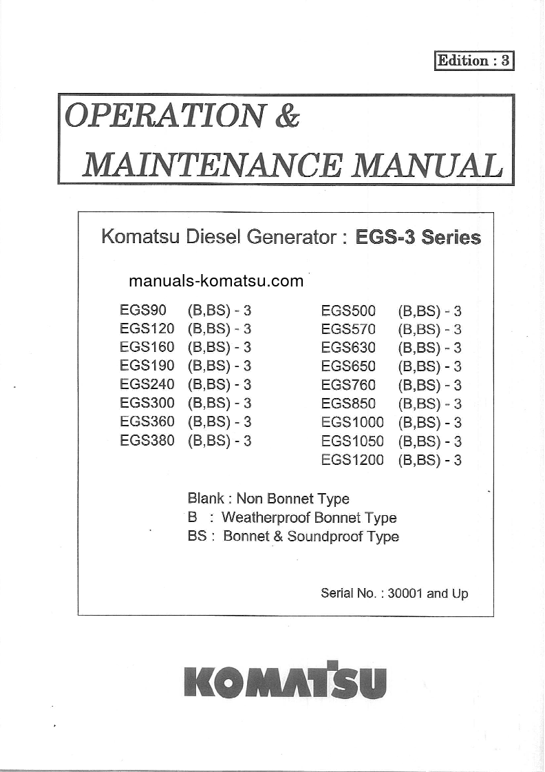 EGS300-3(SGP) S/N 30001-UP Operation manual (English)