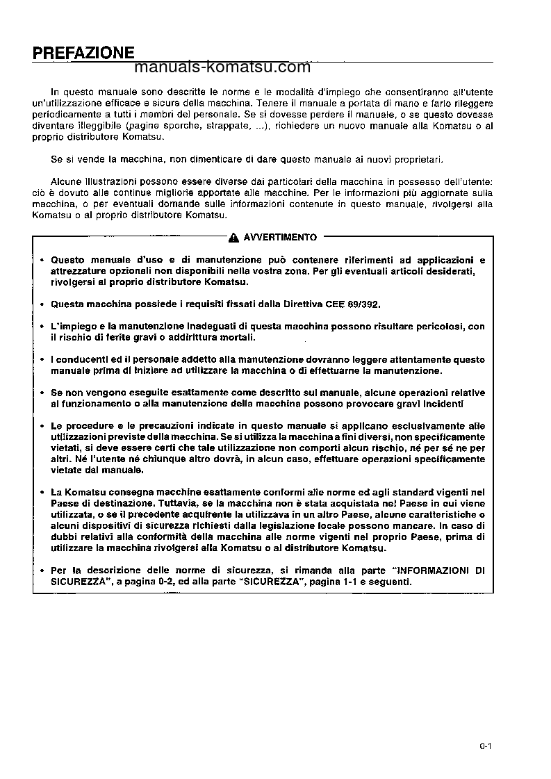 Protected: PC130-5(GBR)-K S/N K20655-UP Operation manual (Italian)