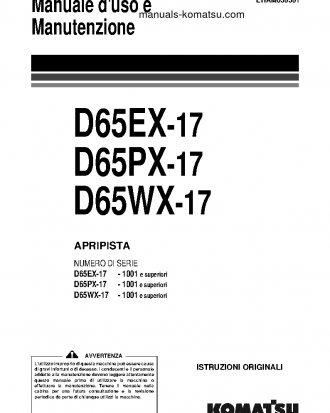 D65EX-17(JPN) S/N 1001-UP Operation manual (Italian)