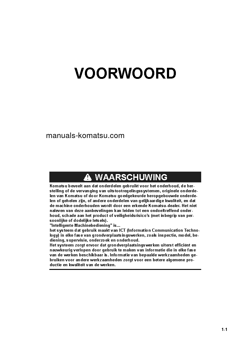 Protected: D65EXI-18(JPN) S/N 90023-UP Operation manual (Dutch)