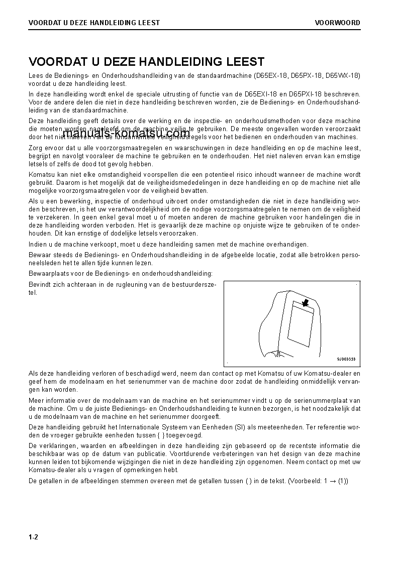 Protected: D65EXI-18(JPN) S/N 90023-UP Operation manual (Dutch)