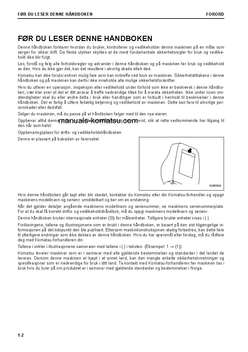 Protected: D65PX-18(JPN) S/N 90001-UP Operation manual (Norwegian)
