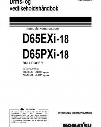 D65EXI-18(JPN) S/N 90023-UP Operation manual (Norwegian)