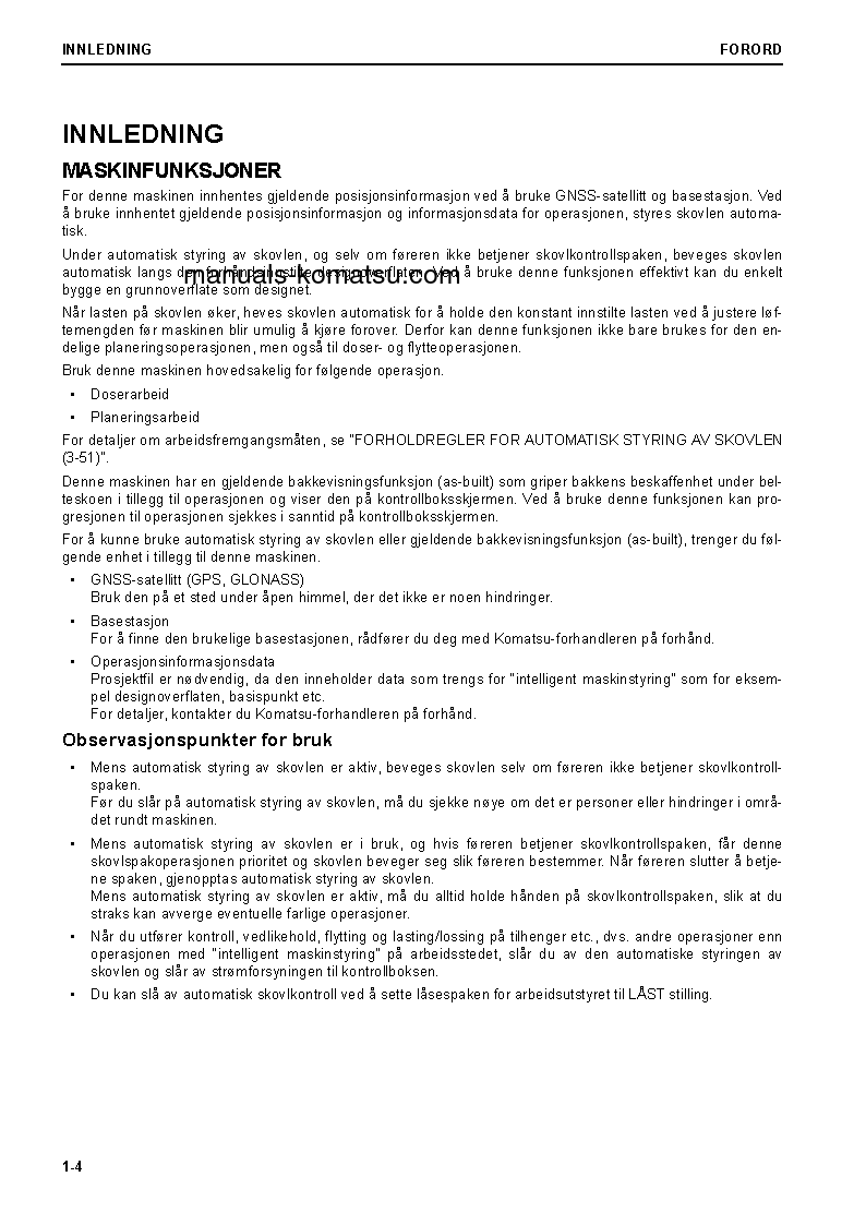 Protected: D65EXI-18(JPN) S/N 90023-UP Operation manual (Norwegian)