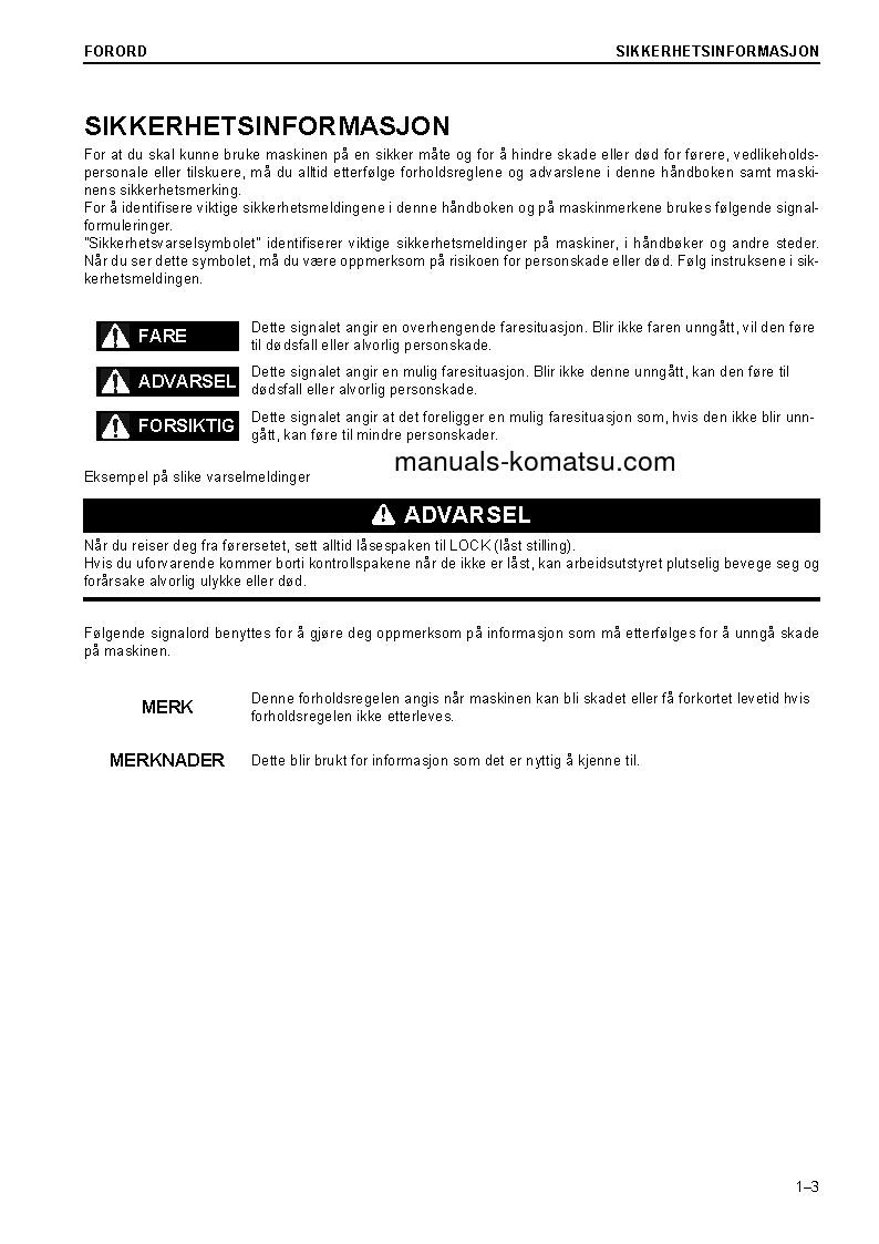 Protected: PC228USLC-10(JPN) S/N 1871-UP Operation manual (Norwegian)