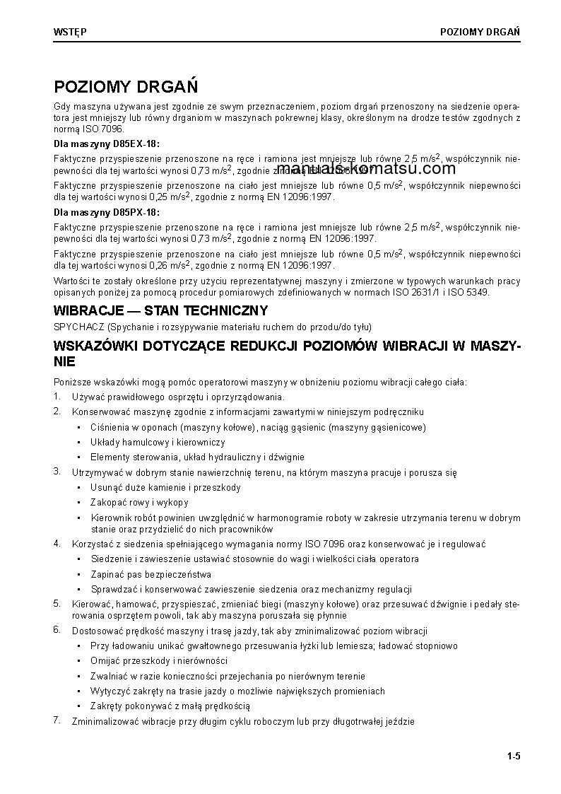 Protected: D85PX-18(JPN) S/N 22001-UP Operation manual (Polish)