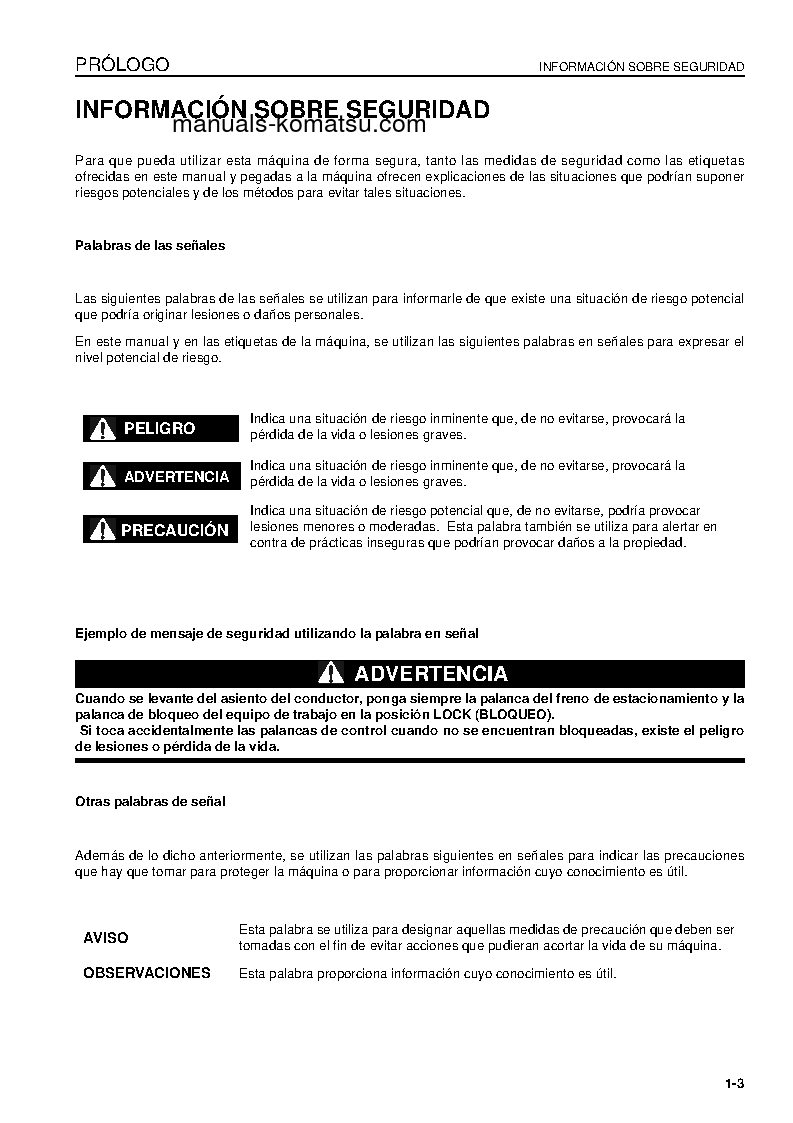 Protected: D275AX-5(JPN)-E0 S/N 30001-UP Operation manual (Spanish)