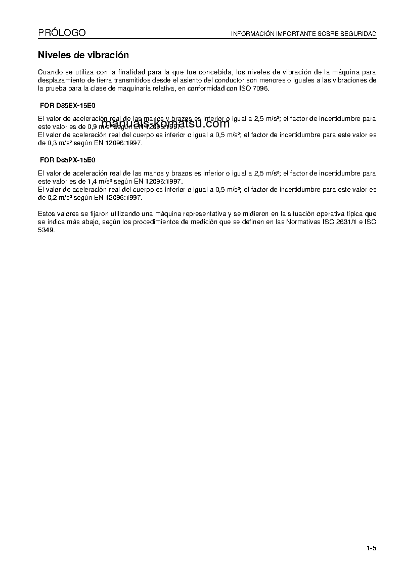 Protected: D85EX-15(JPN)-E0, FOR EU S/N 11474-UP Operation manual (Spanish)