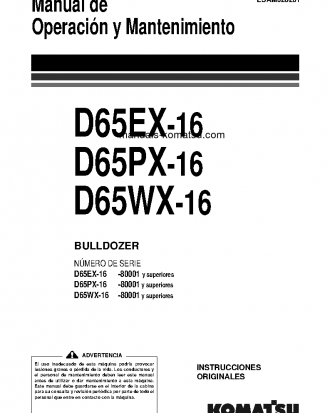 D65EX-16(JPN) S/N 80001-UP Operation manual (Spanish)