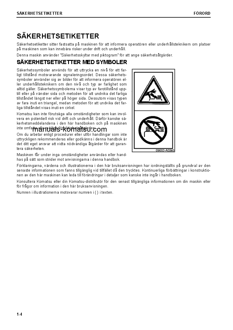 Protected: PC78US-10(JPN) S/N 30288-UP Operation manual (Swedish)