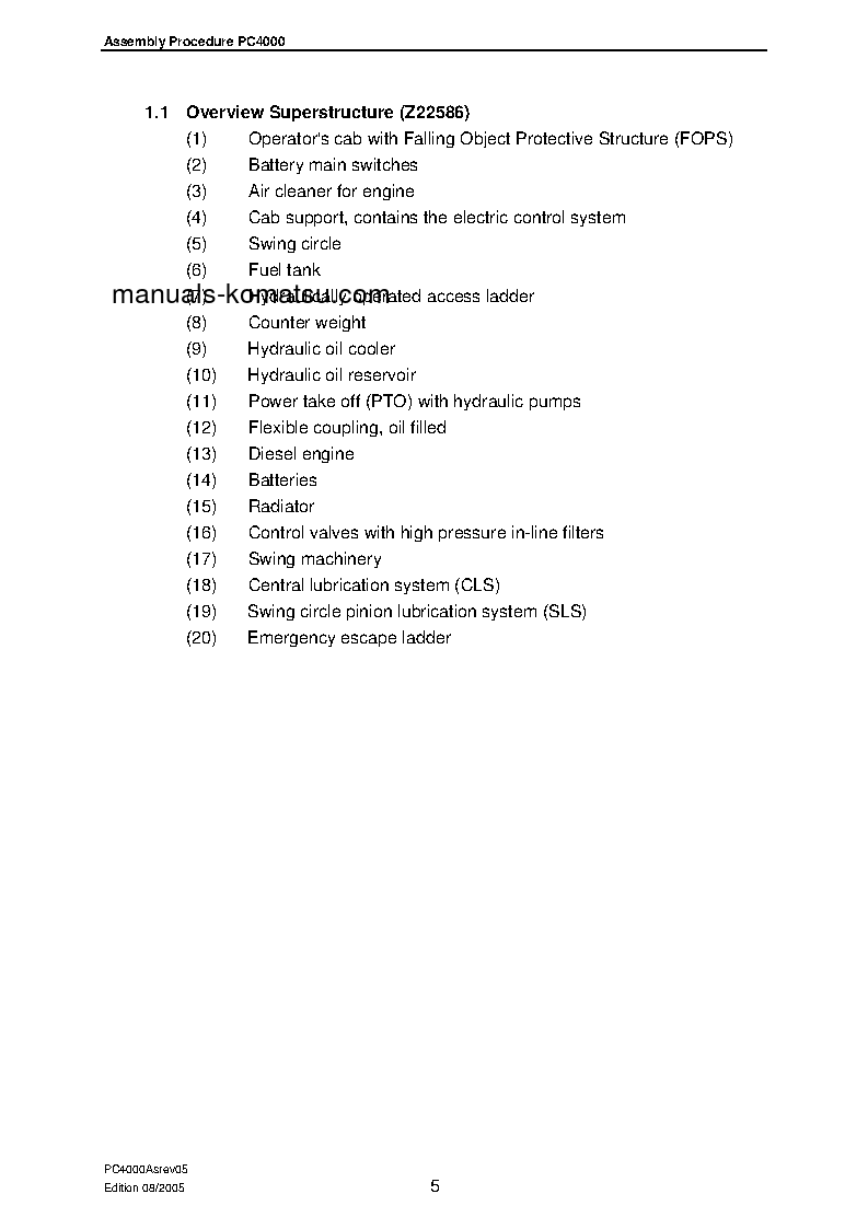 Protected: PC4000-6(DEU) S/N 8170-UP Field assembly manual (English)