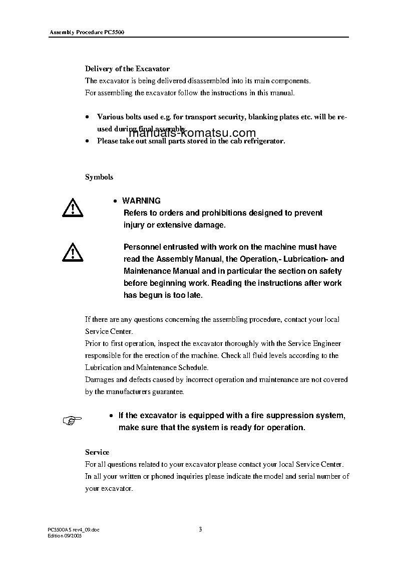 Protected: PC5500-6(DEU) S/N ALL Field assembly manual (English)