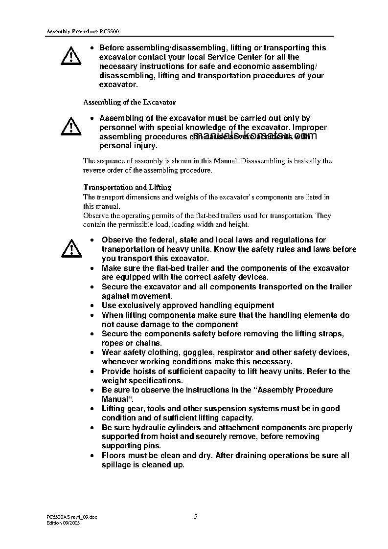 Protected: PC5500-6(DEU) S/N ALL Field assembly manual (English)