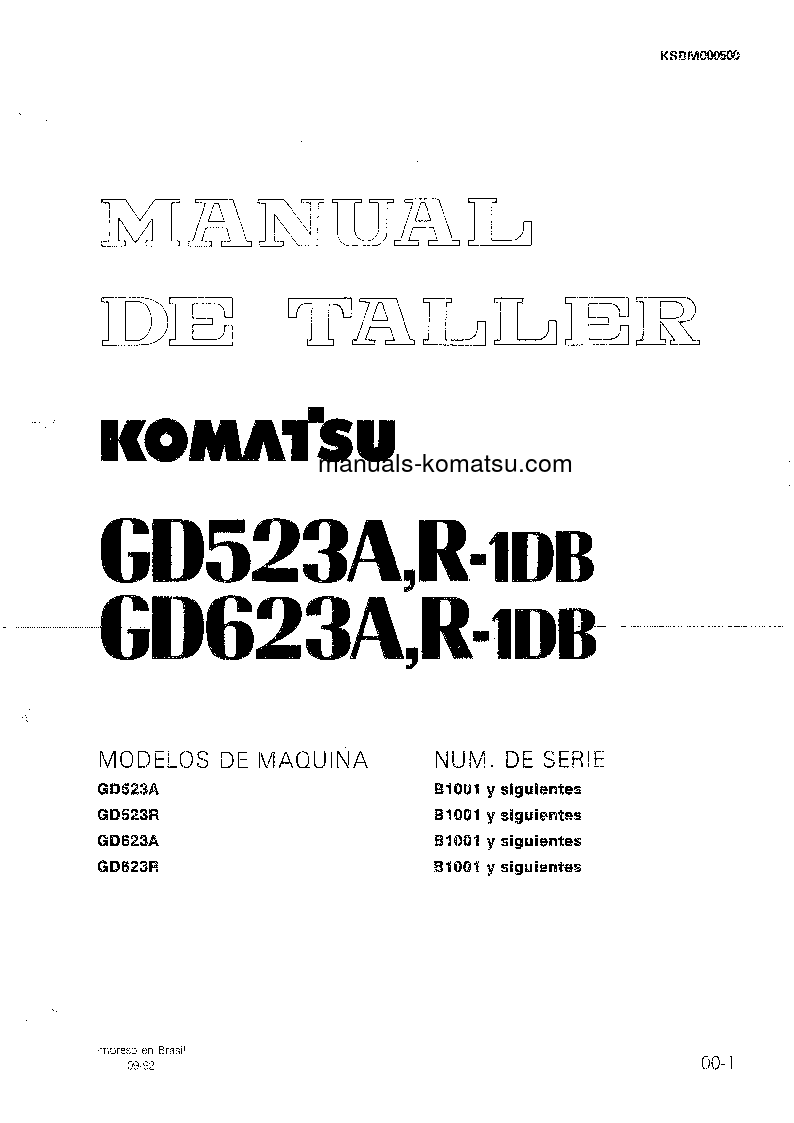 GD523R-1(JPN) S/N B1001-UP Shop (repair) manual (Spanish)