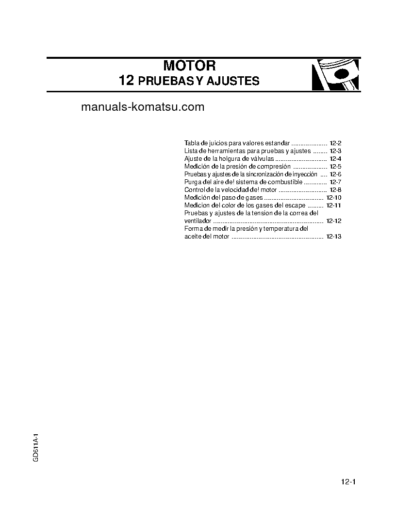 Protected: GD611A-1(JPN) S/N 10001-UP Shop (repair) manual (Spanish)