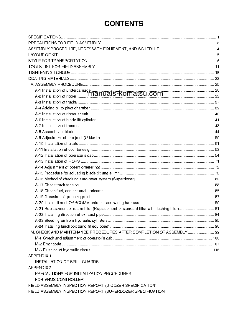Protected: D475A-5(JPN) S/N 20001-UP Field assembly manual (English)