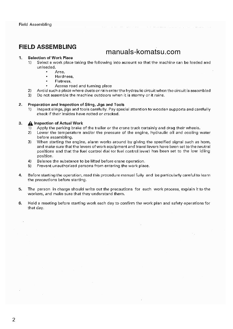 Protected: PC600LC-7(JPN) S/N 20001-UP Field assembly manual (English)