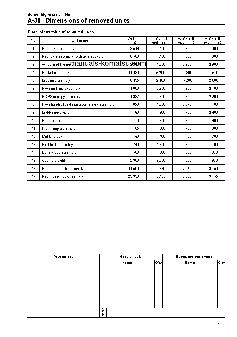 Protected: WA800-3(JPN) S/N 50001-UP Field assembly manual (English)