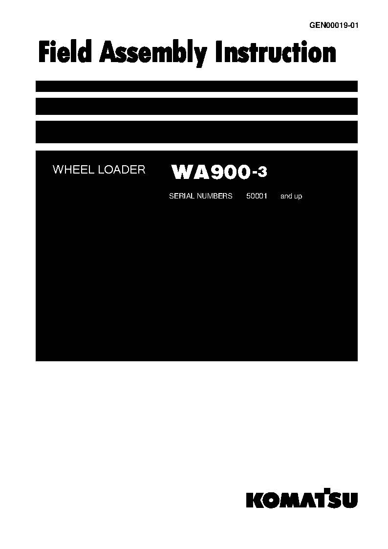 WA900-3(JPN) S/N 50001-UP Field assembly manual (English)