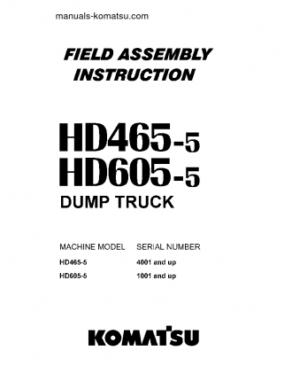 HD465-5(JPN) S/N 4001-UP Field assembly manual (English)