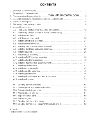 WA700-3(JPN) S/N 50001-UP Field assembly manual (English)