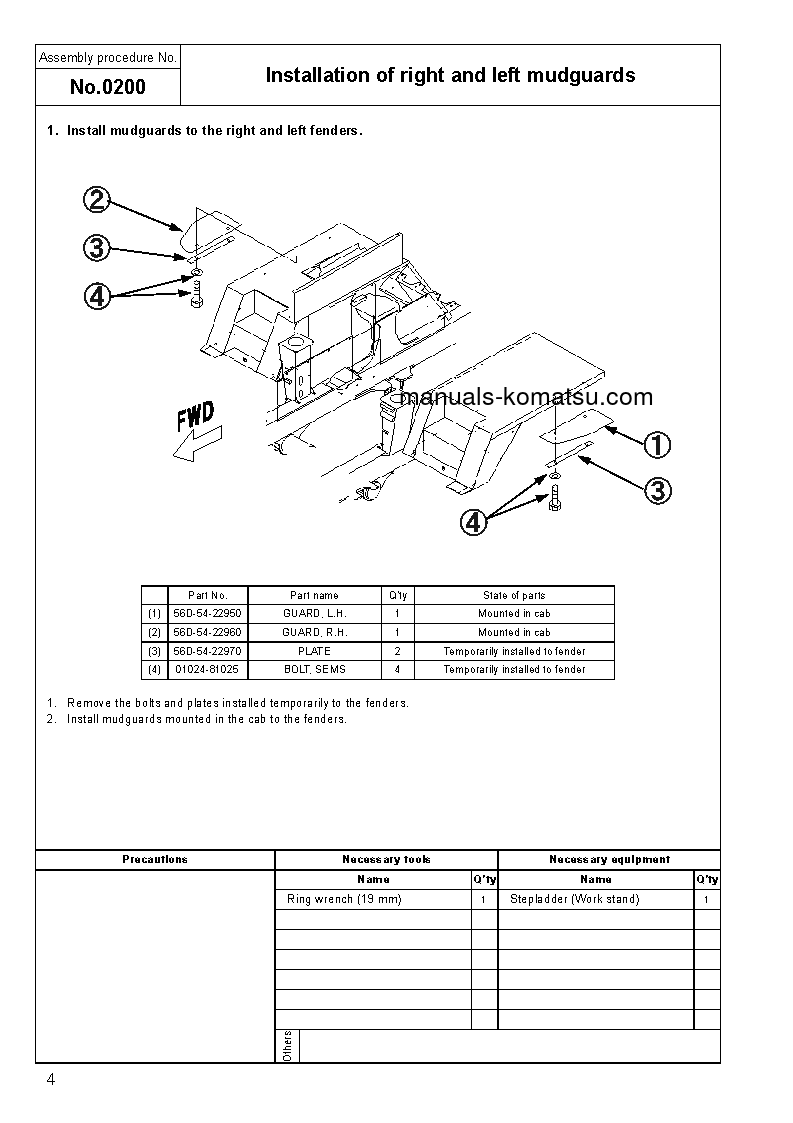 Protected: HM350-2(JPN) S/N 2001-UP Field assembly manual (English)